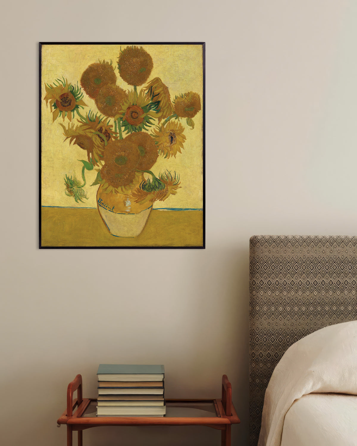 Affiche « Les Tournesols » (1888) de Vincent van Gogh, avec cadre en métal