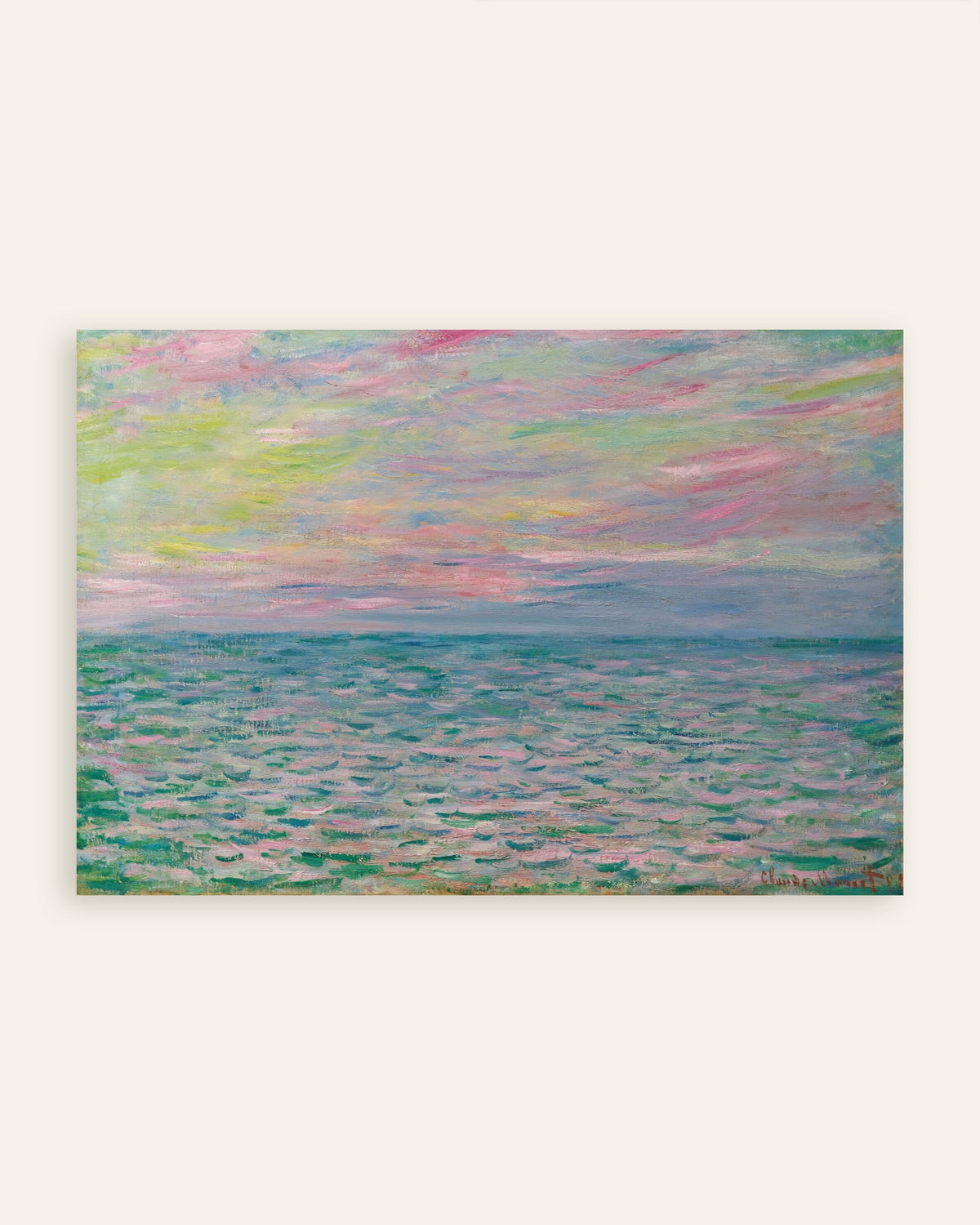 Affiche Coucher de soleil à Pourville, pleine mer (1882) de Claude Monet, miniature