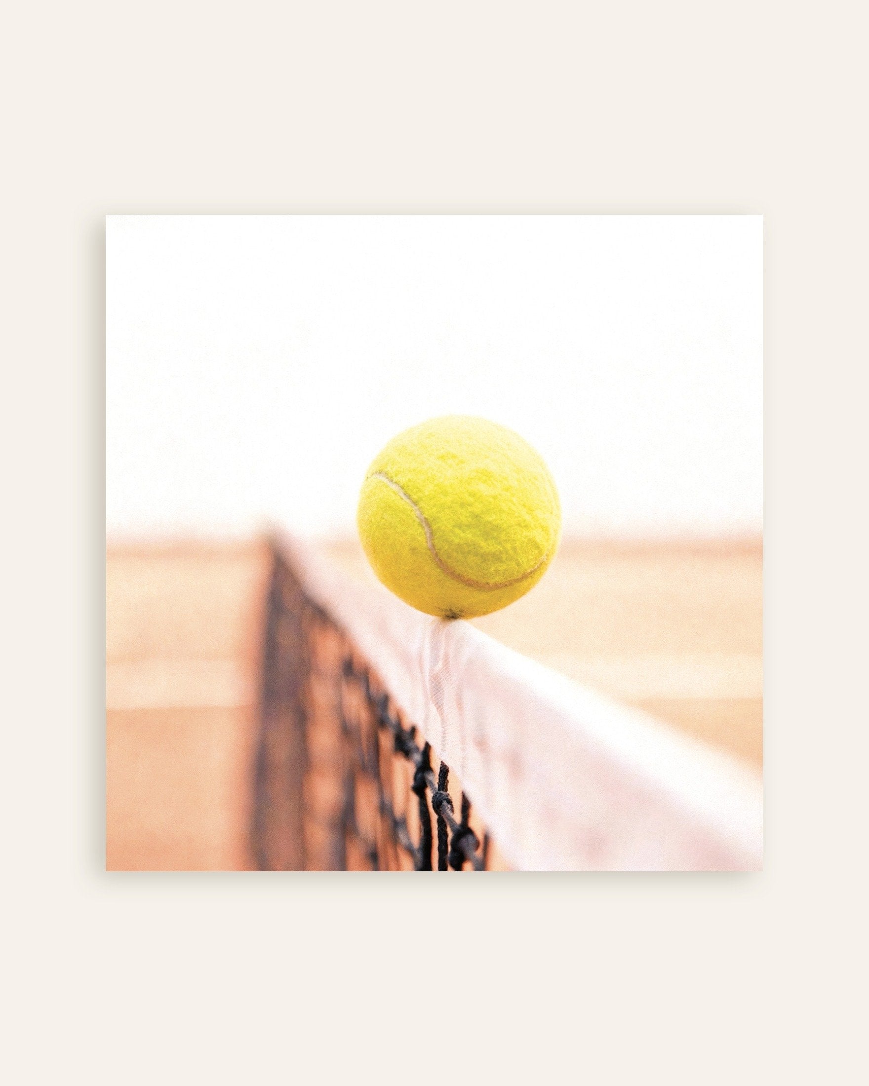 Poster of Tennis ball on net poster – minimal sports photography print, thumbnail