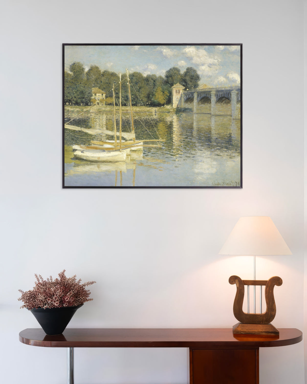 Affiche Le Pont d'Argenteuil (1874) de Claude Monet, avec un cadre en métal