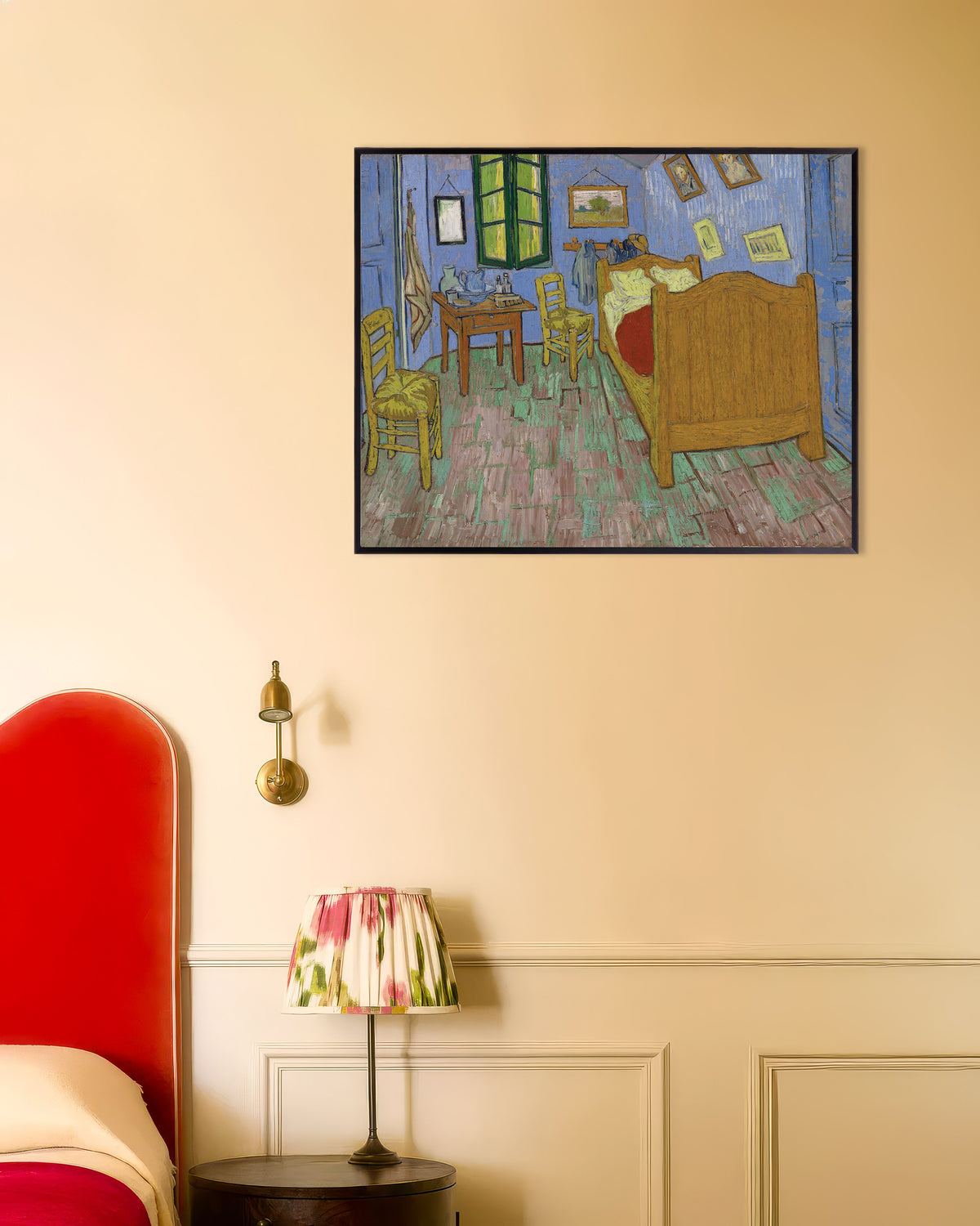 Poster de La Chambre à coucher, version de Saint-Rémy (1889), de Vincent van Gogh, avec cadre en métal
