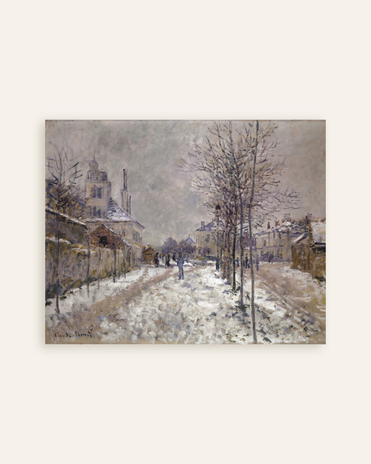 Affiche Le Boulevard de Pontoise à Argenteuil, neige (1875) de Claude Monet, miniature