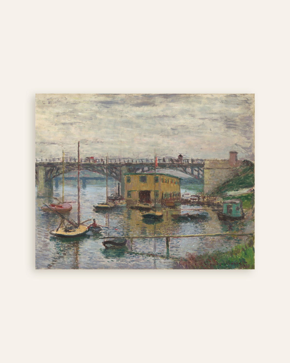 Affiche Le Pont d'Argenteuil, temps gris (vers 1876) de Claude Monet, miniature
