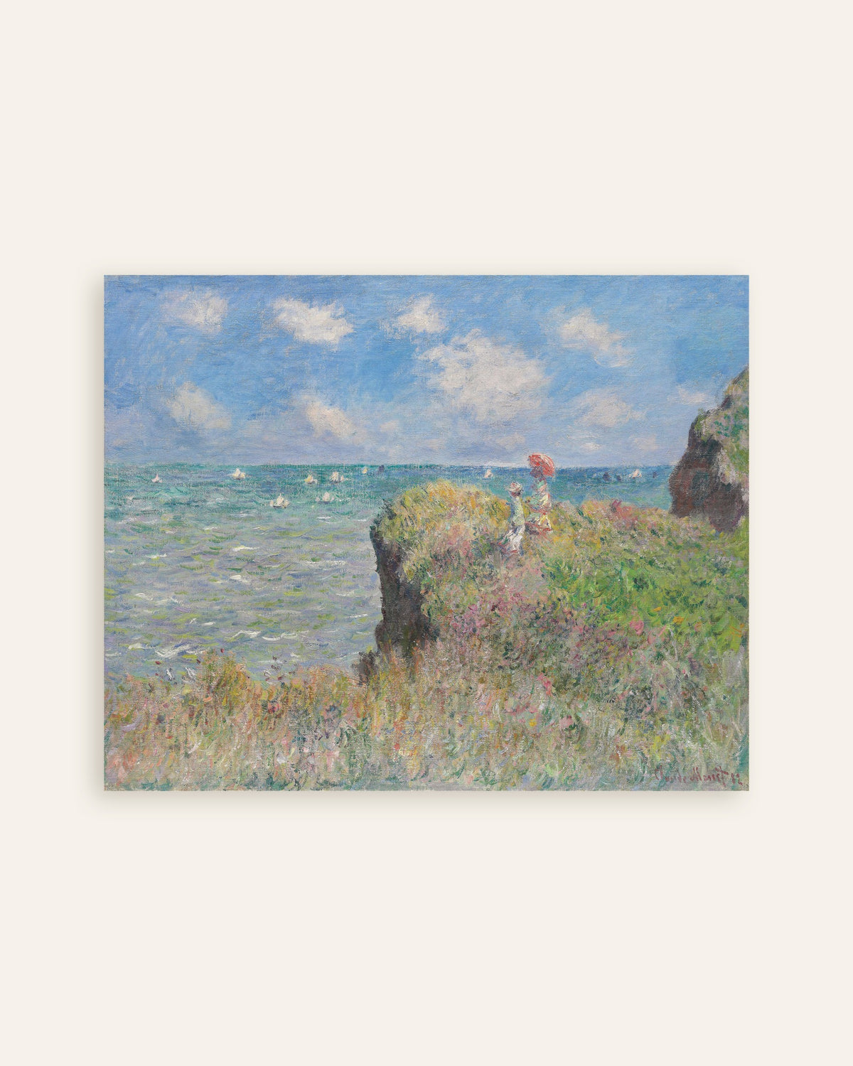 Affiche La Promenade sur la falaise, Pourville (1882) de Claude Monet, miniature