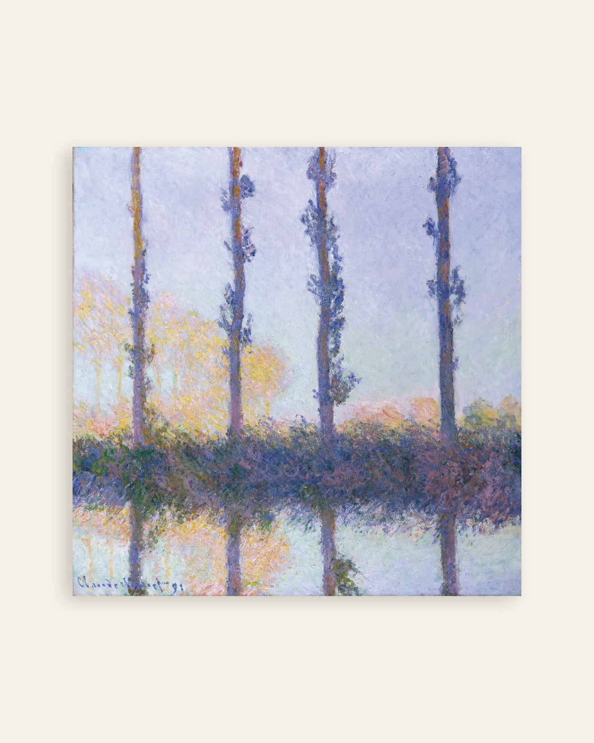 Affiche Les Quatre Arbres (1891) de Claude Monet, miniature
