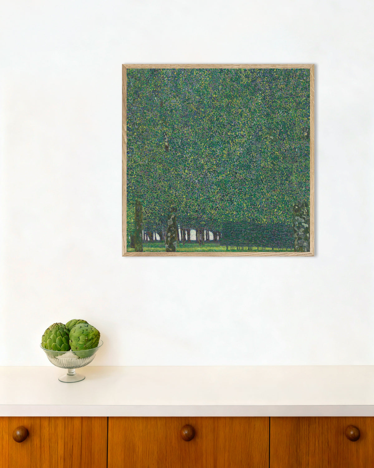 Affiche Le Parc (vers 1910–1911) de Gustav Klimt, avec un cadre en bois naturel