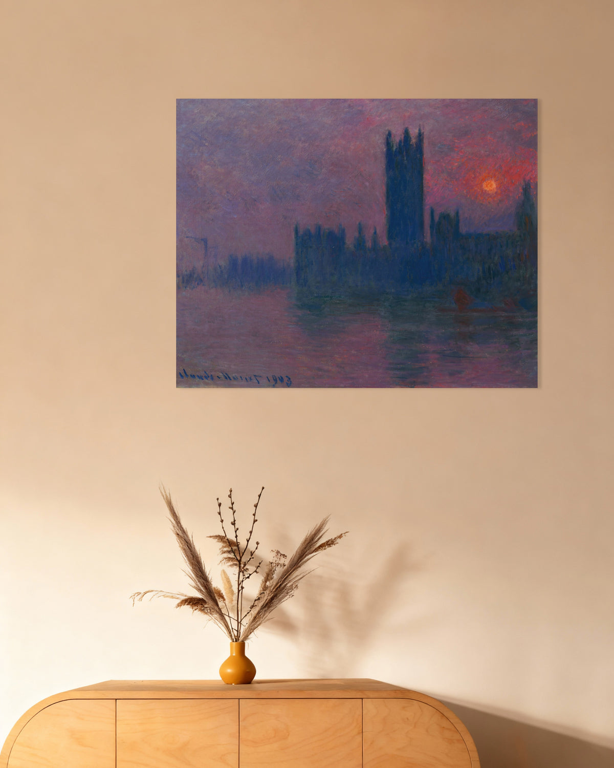 Affiche Le Parlement, soleil couchant (1900–1903) de Claude Monet