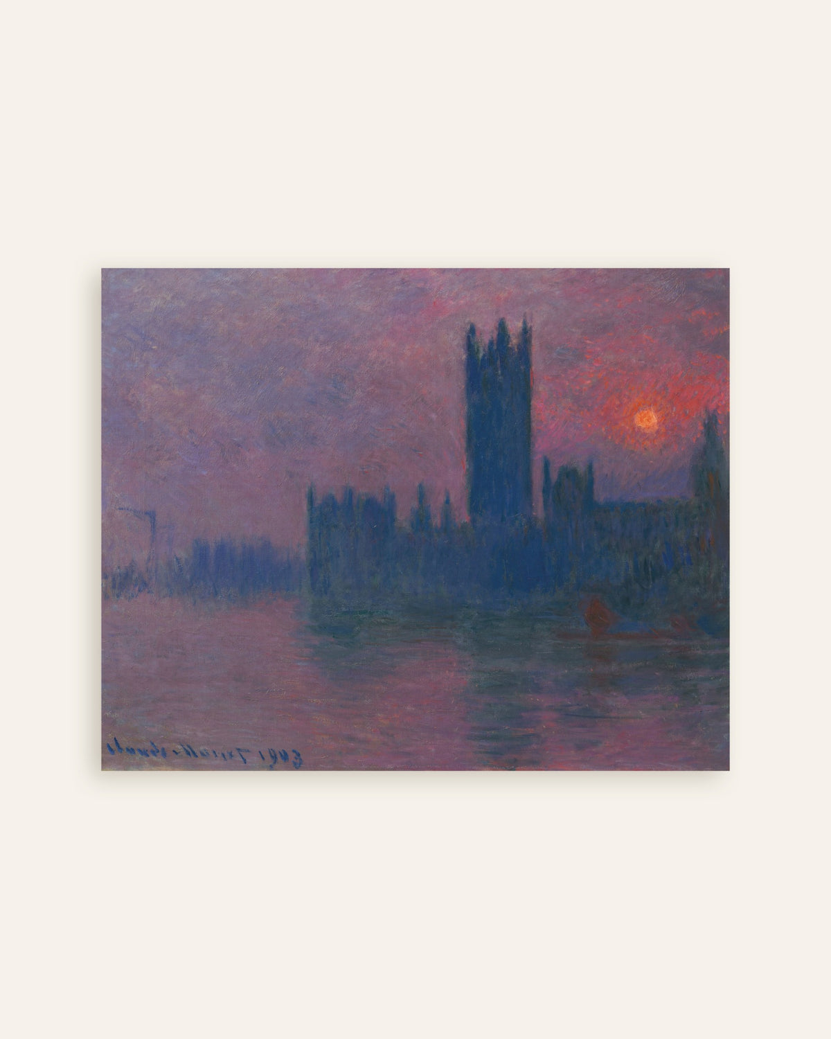 Affiche Le Parlement, soleil couchant (1900–1903) de Claude Monet, miniature