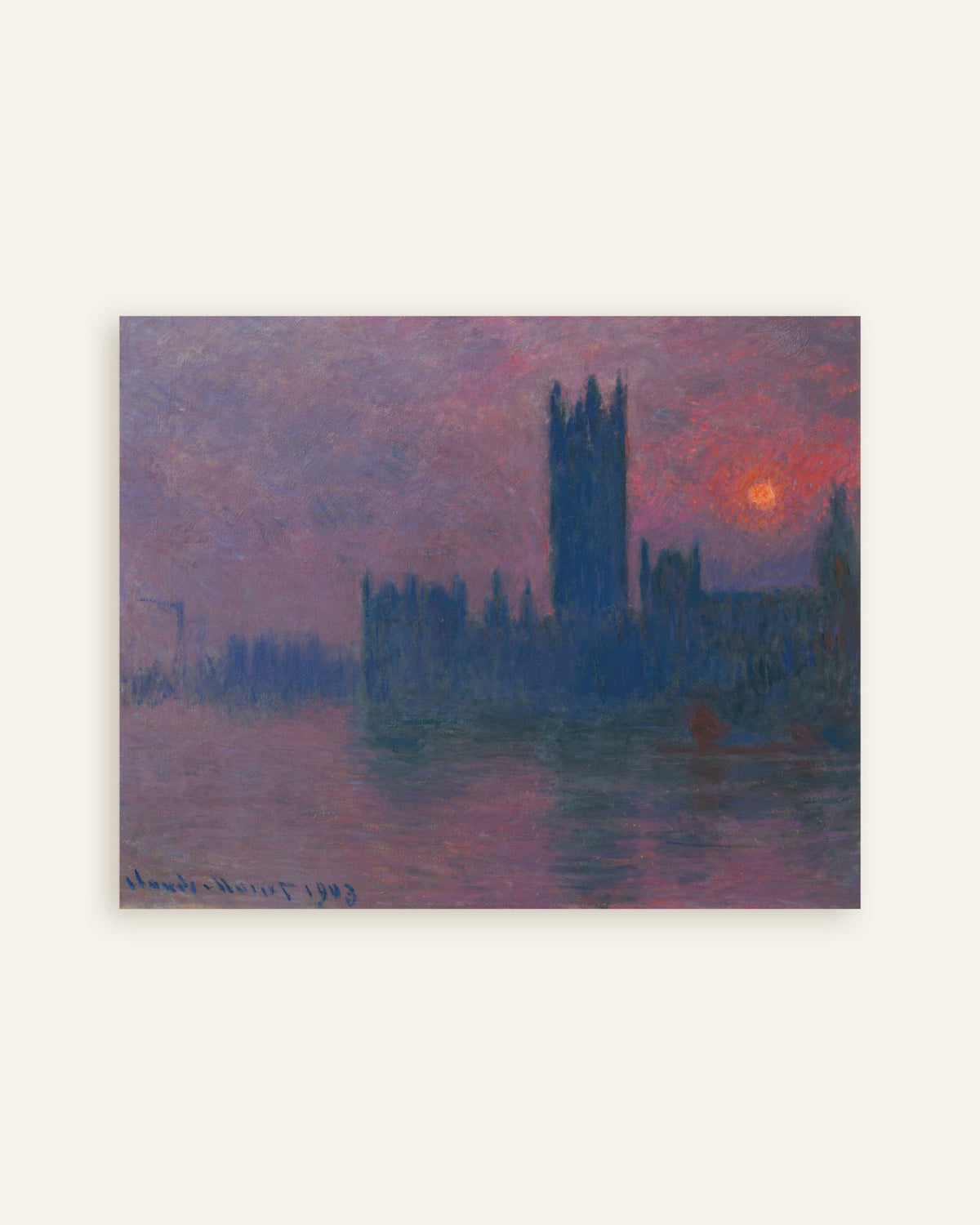 Affiche Le Parlement, soleil couchant (1900–1903) de Claude Monet, miniature