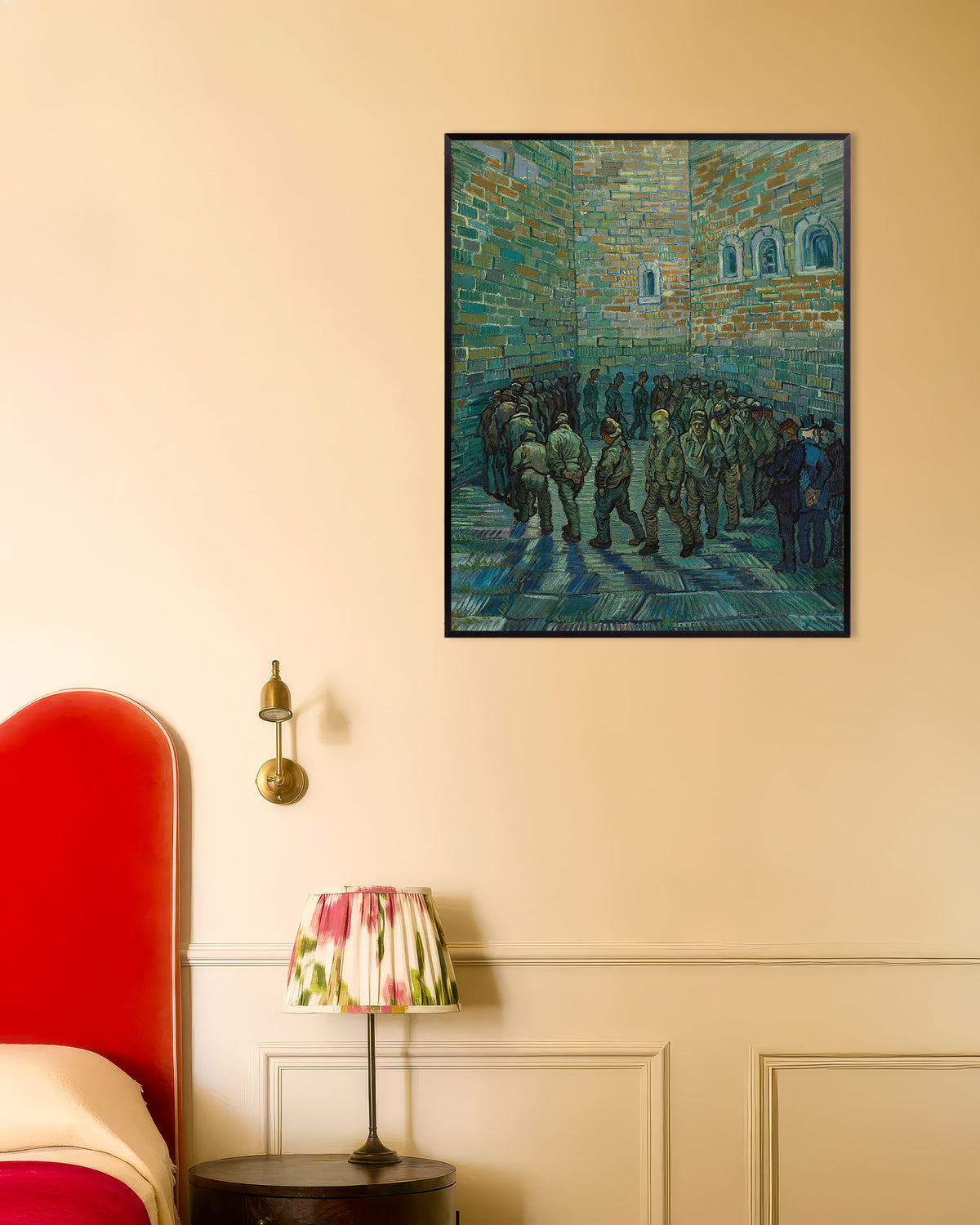 Poster de La Cour de la prison, d’après Doré (1890), par Vincent van Gogh, avec un cadre métallique