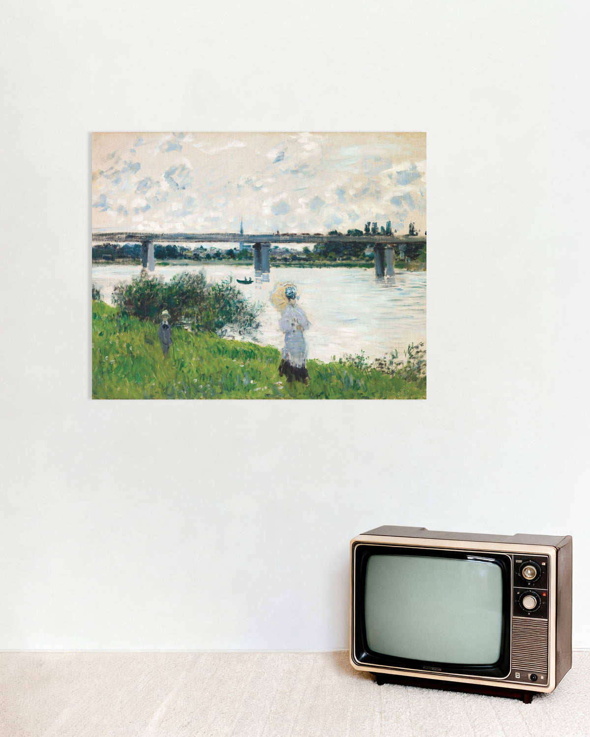 Affiche La Promenade près du pont du chemin de fer, Argenteuil (1874) de Claude Monet