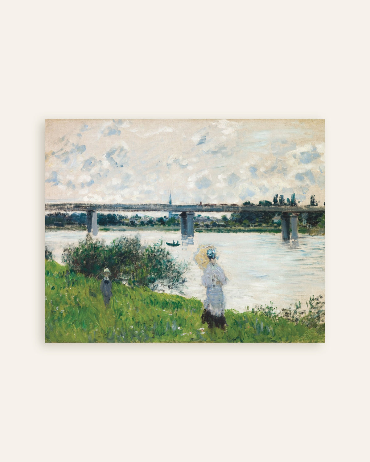 Affiche La Promenade près du pont du chemin de fer, Argenteuil (1874) de Claude Monet, miniature