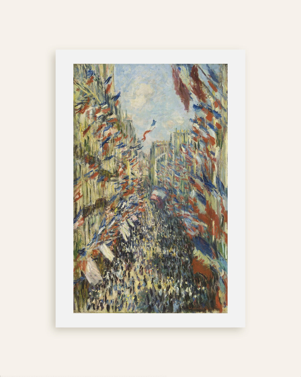 Affiche La Rue Montorgueil à Paris, fête du 30 juin 1878 de Claude Monet, miniature