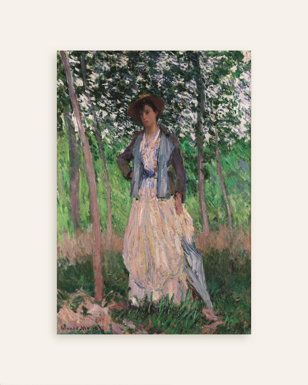 Affiche La Promeneuse, Suzanne Hoschedé (1887) de Claude Monet, miniature