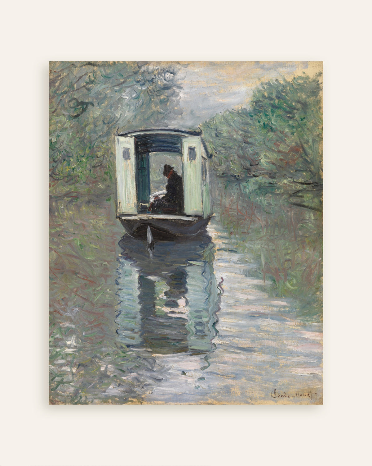 Affiche Le Bateau-atelier (1876) de Claude Monet, miniature
