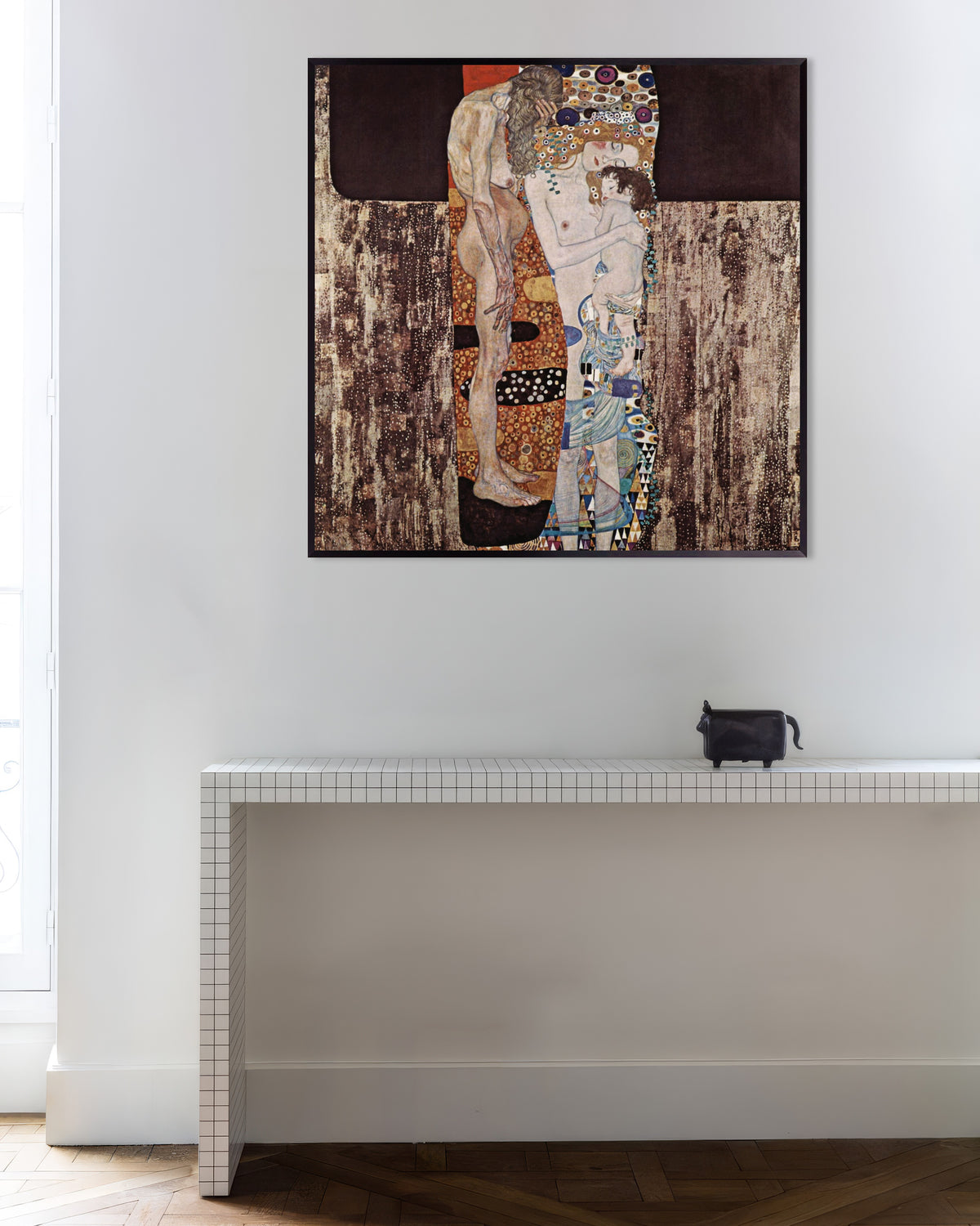 Affiche Les Trois Âges de la femme (1905) de Gustav Klimt, avec un cadre en métal