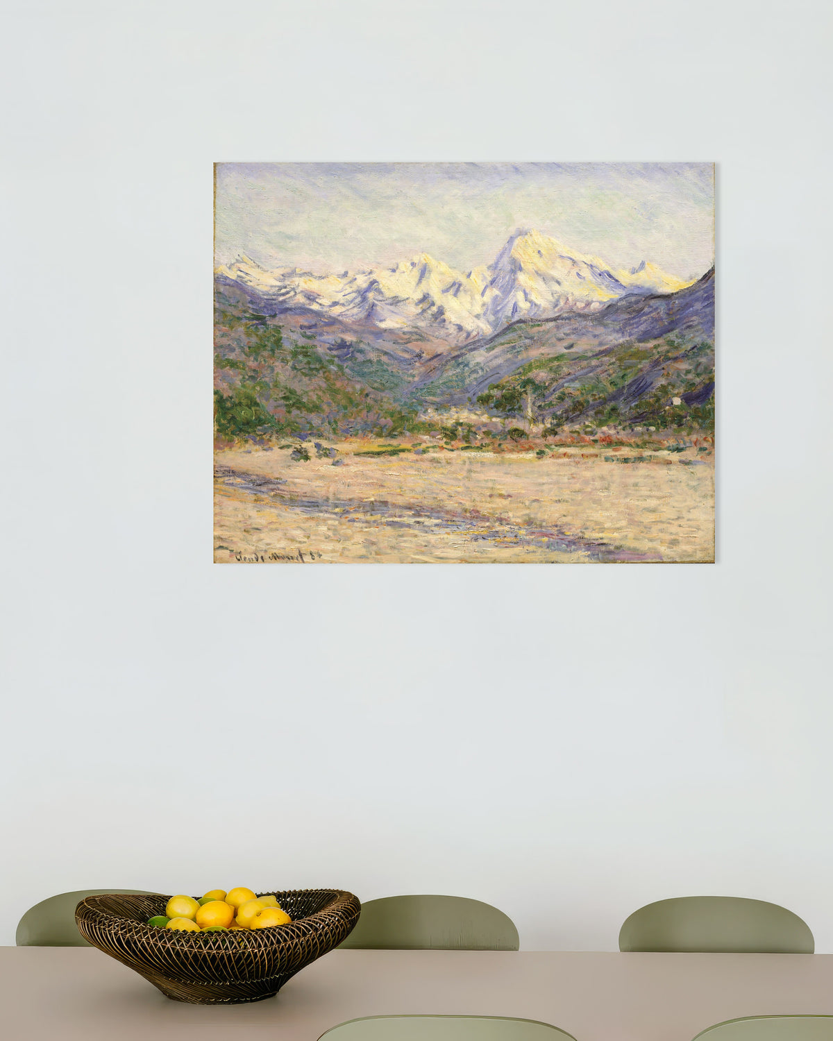 Affiche La Vallée de la Nervia (1884) de Claude Monet