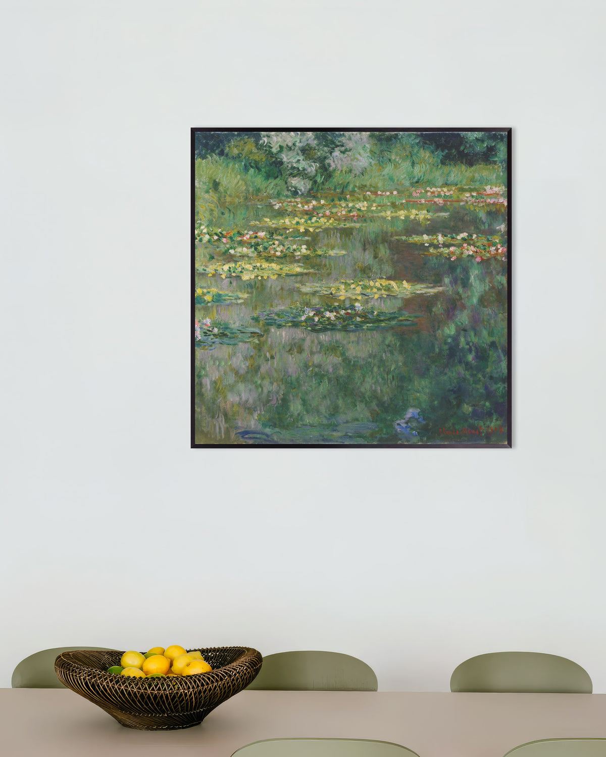 Affiche Le Bassin aux nymphéas (1904) de Claude Monet, avec un cadre en métal