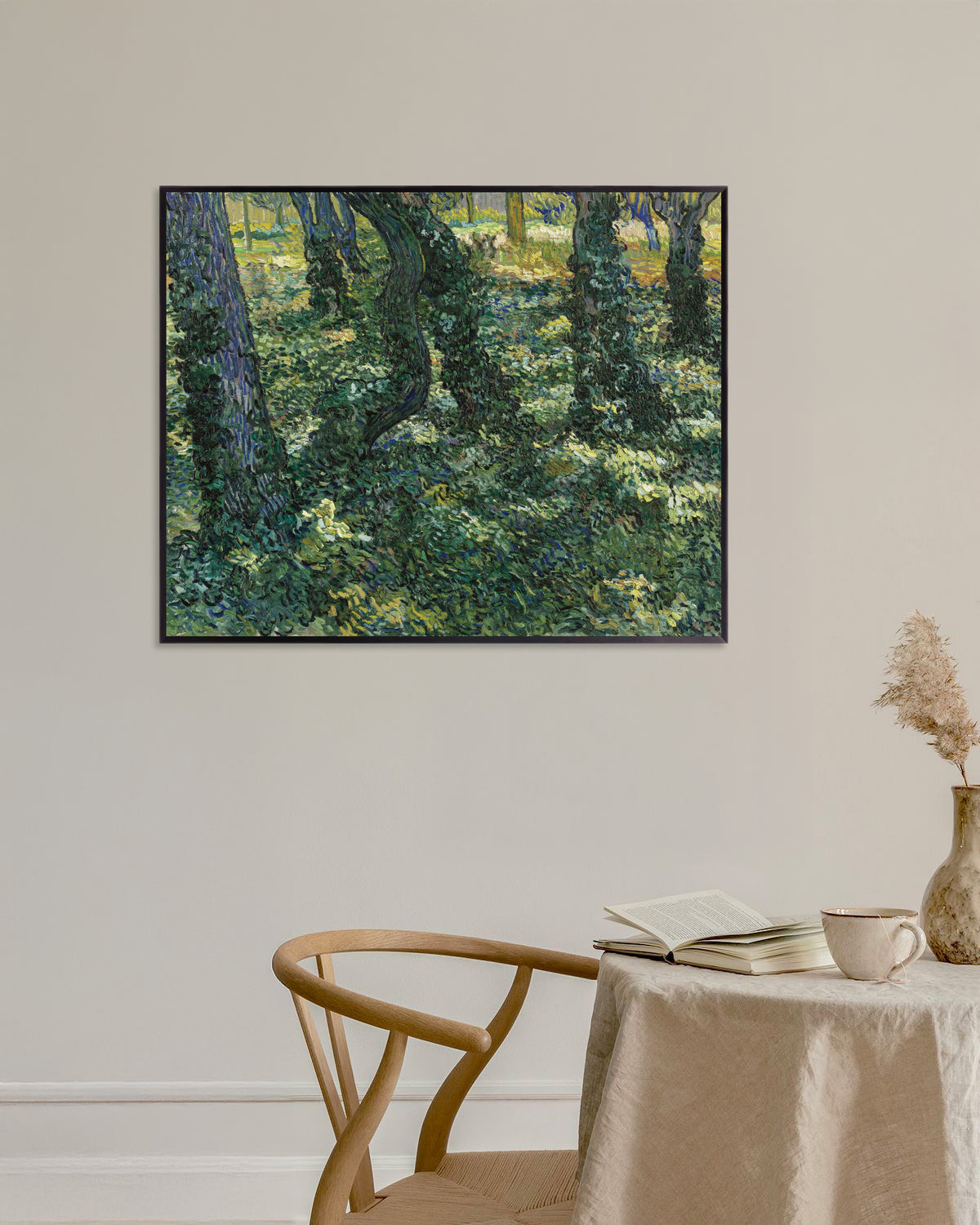 Poster de Sous-bois (1887) de Vincent van Gogh, avec un cadre en métal