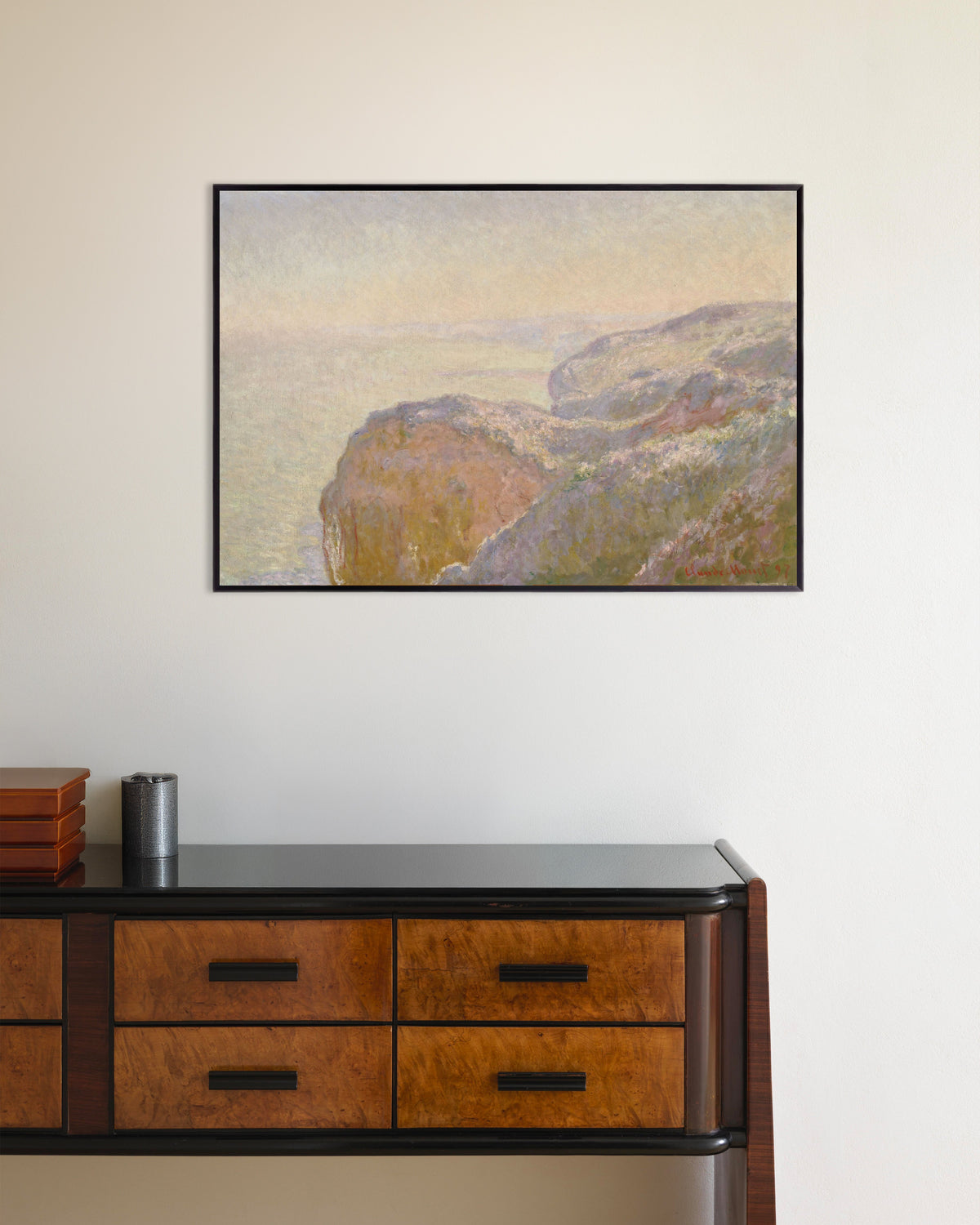 Affiche Val-Saint-Nicolas, près de Dieppe, matin (1897) de Claude Monet, avec un cadre en métal