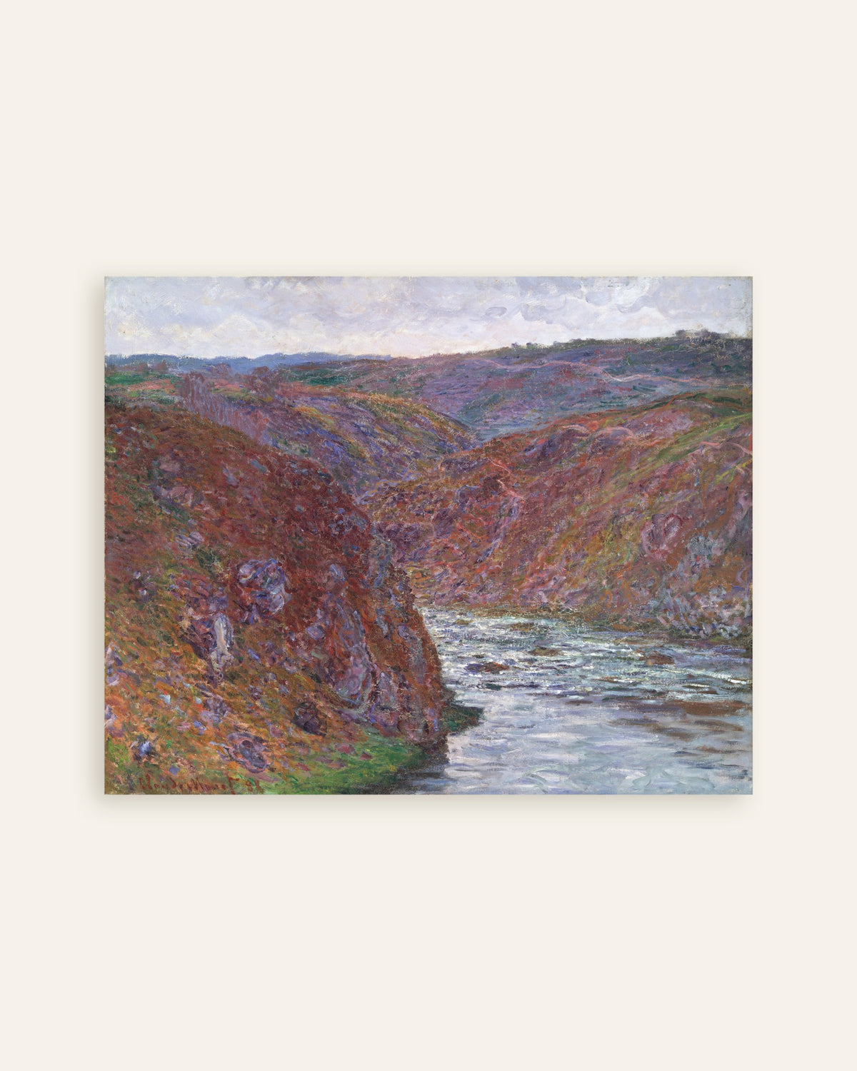 Affiche La Vallée de la Creuse, temps gris (1889) de Claude Monet, miniature