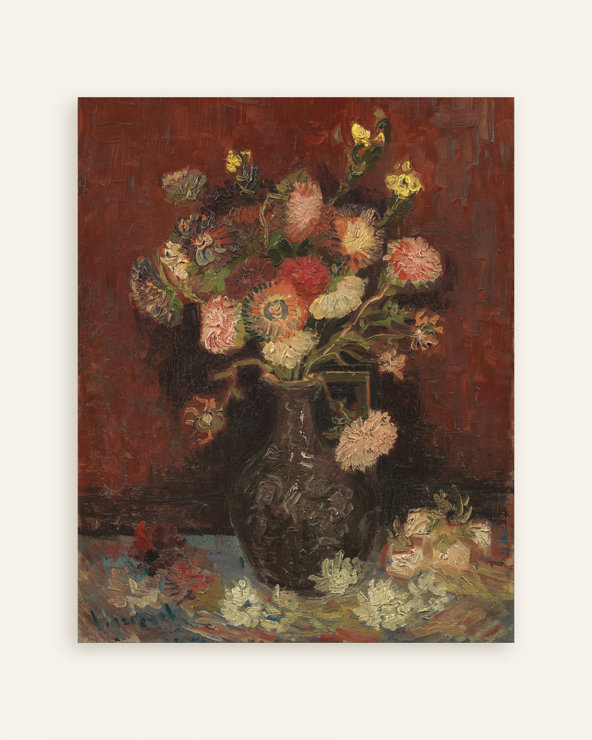 Poster de Vase avec asters de Chine et glaïeuls (1886), de Vincent van Gogh, en vignette