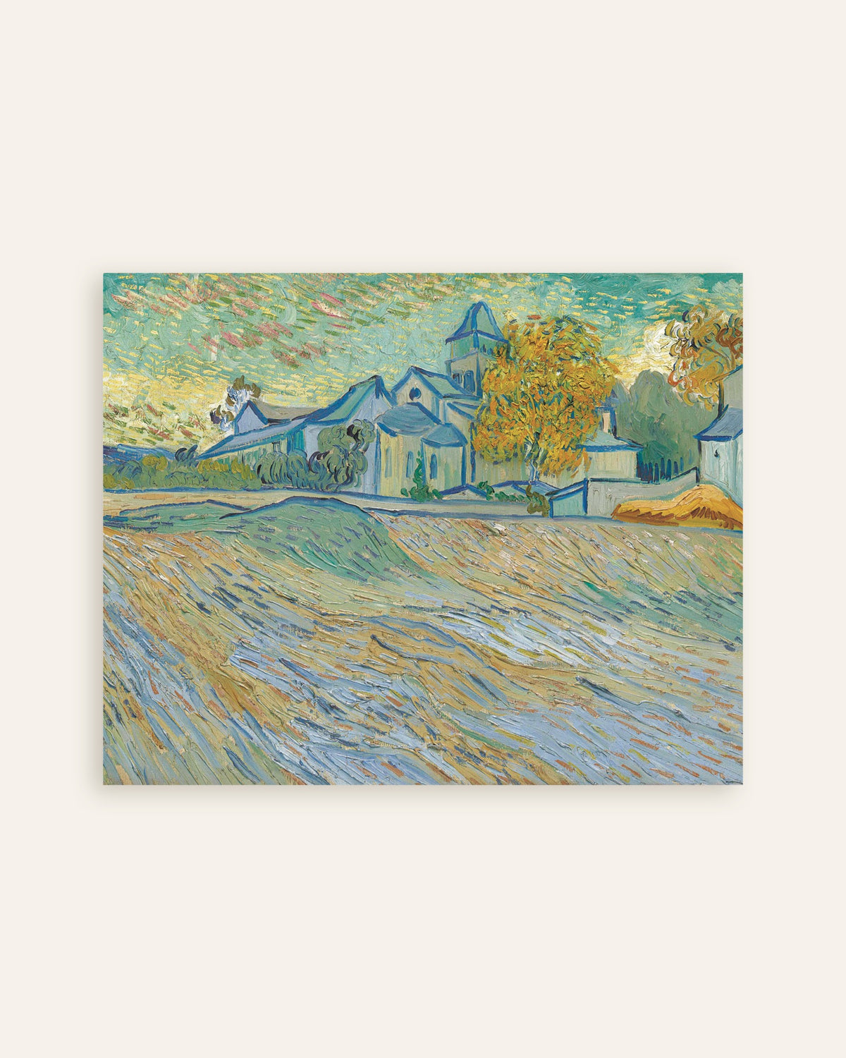 Poster de Vue de l’asile et de la chapelle de Saint-Rémy (1889) par Vincent van Gogh, vignette