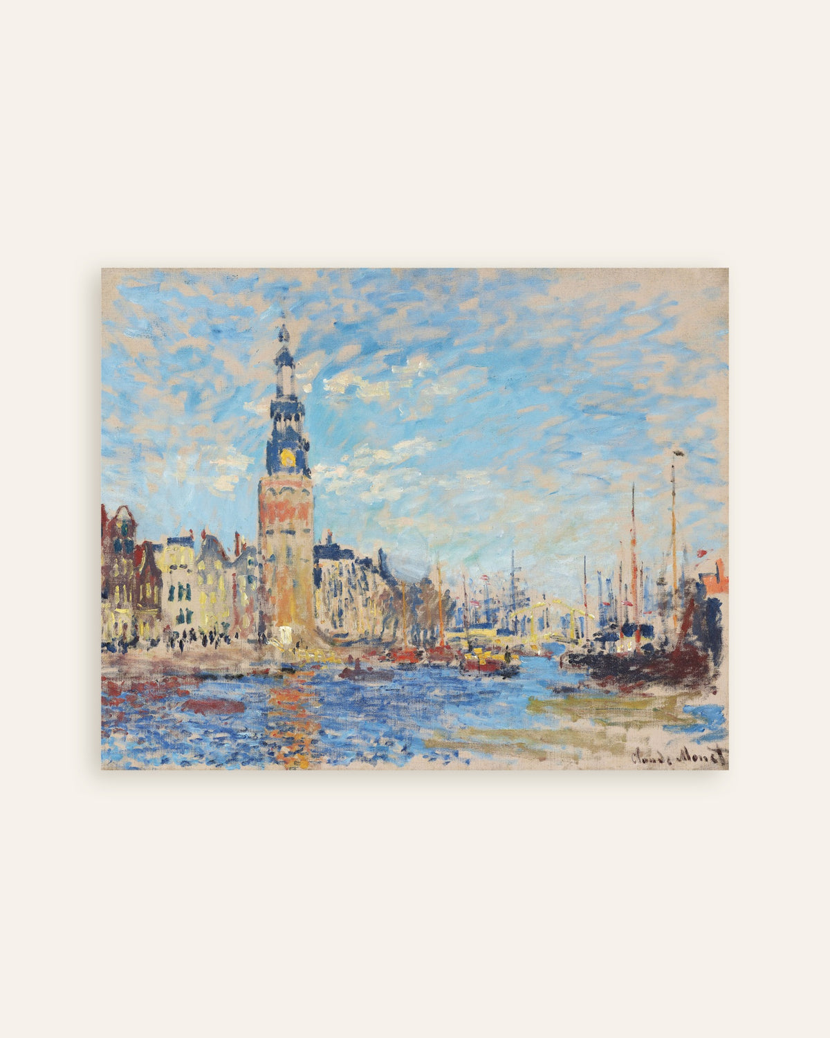 Affiche Vue de la tour Montelbaan, Amsterdam (1874) de Claude Monet, miniature