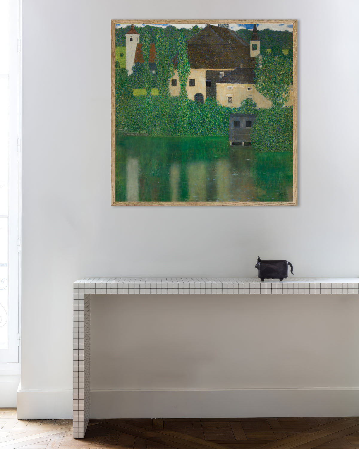 Poster de Château dans l’eau (1908–1909) de Gustav Klimt, avec cadre en bois naturel