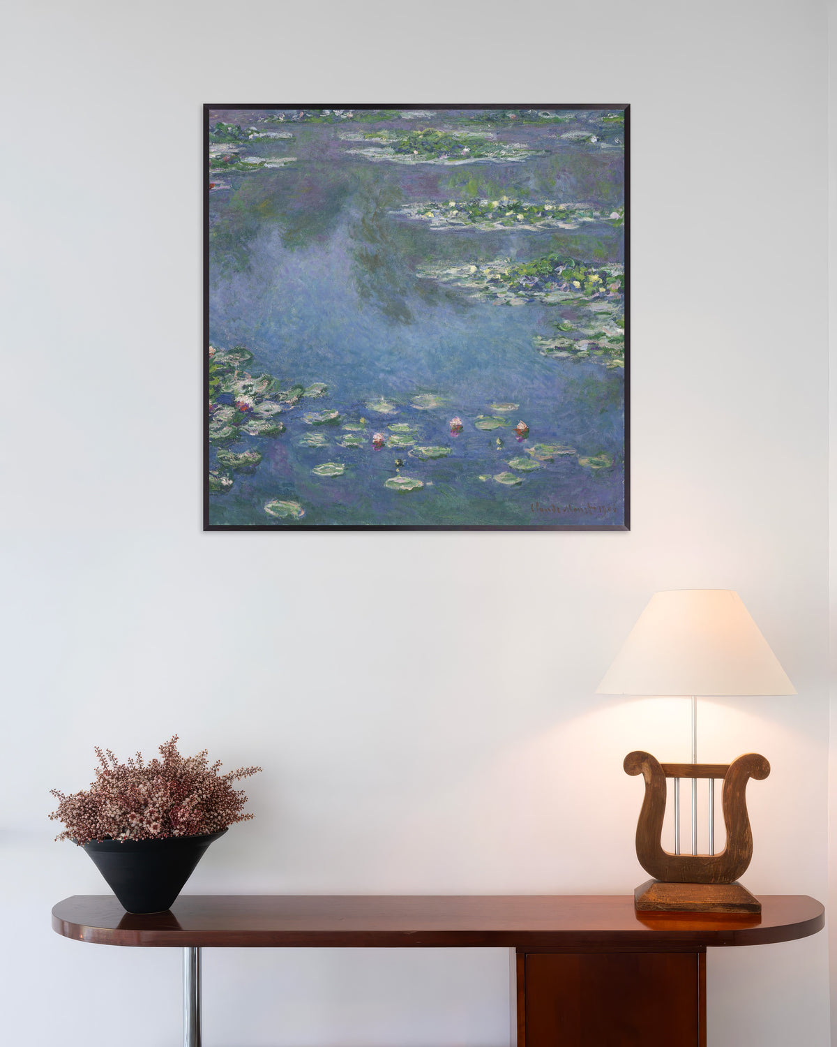 Affiche Nymphéas (1906) de Claude Monet, avec un cadre en métal