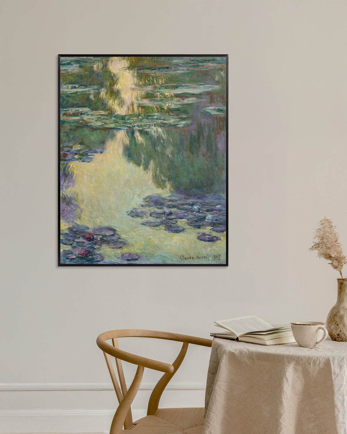 Affiche Nymphéas (1907) de Claude Monet, avec un cadre en métal