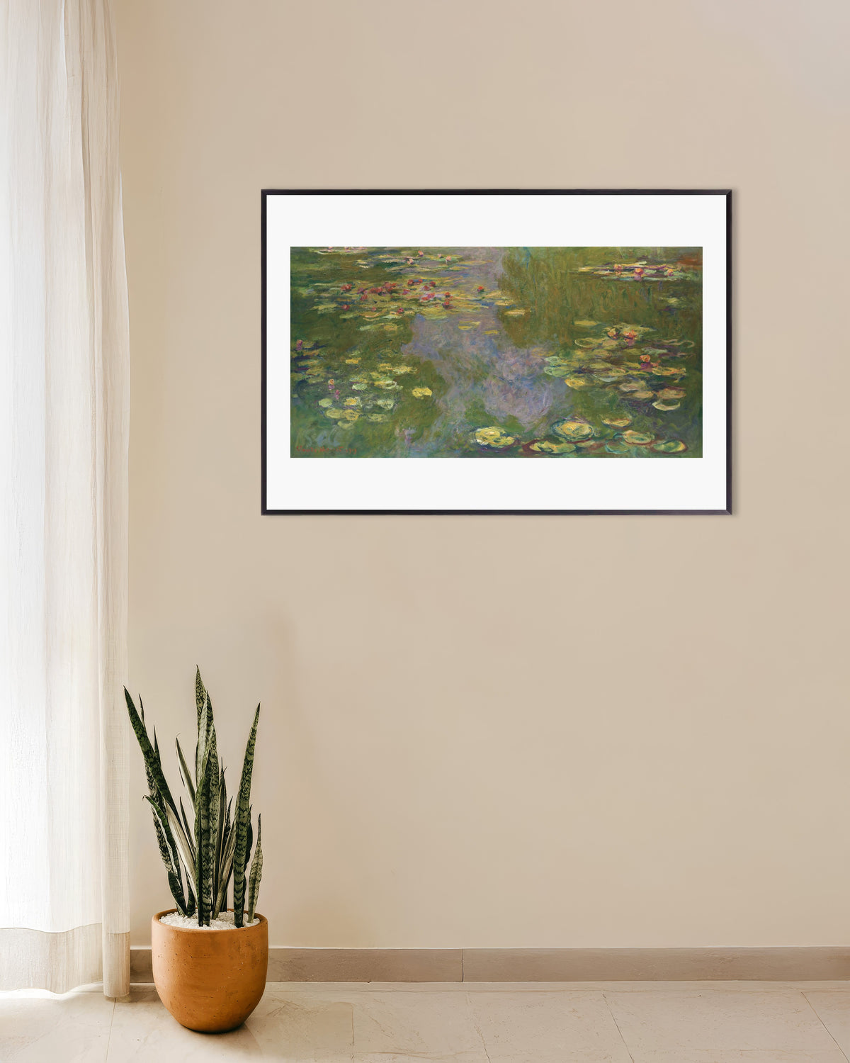 Affiche Nymphéas (1919) de Claude Monet, avec un cadre en métal