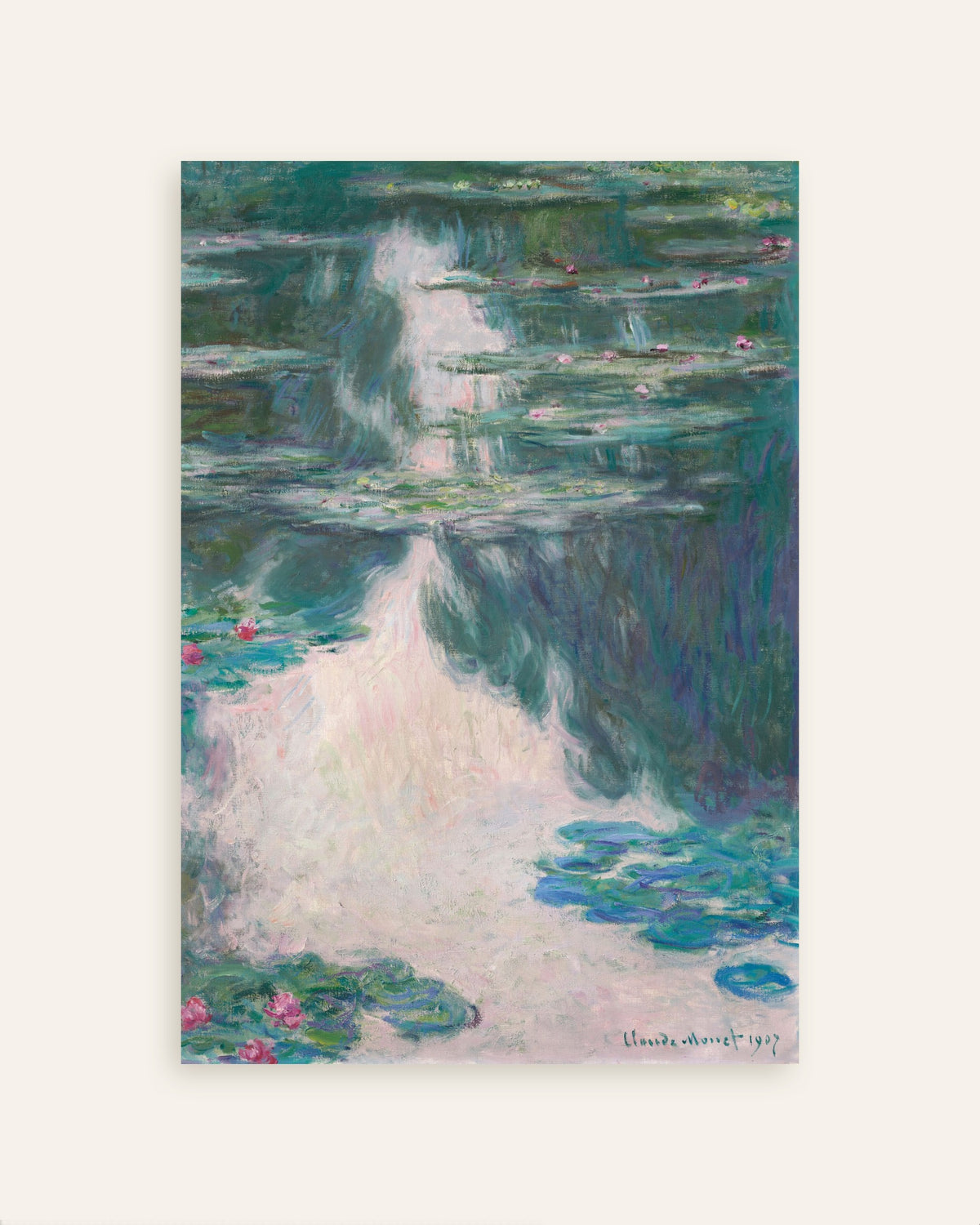 Affiche Nymphéas, temps gris (1907) de Claude Monet, miniature
