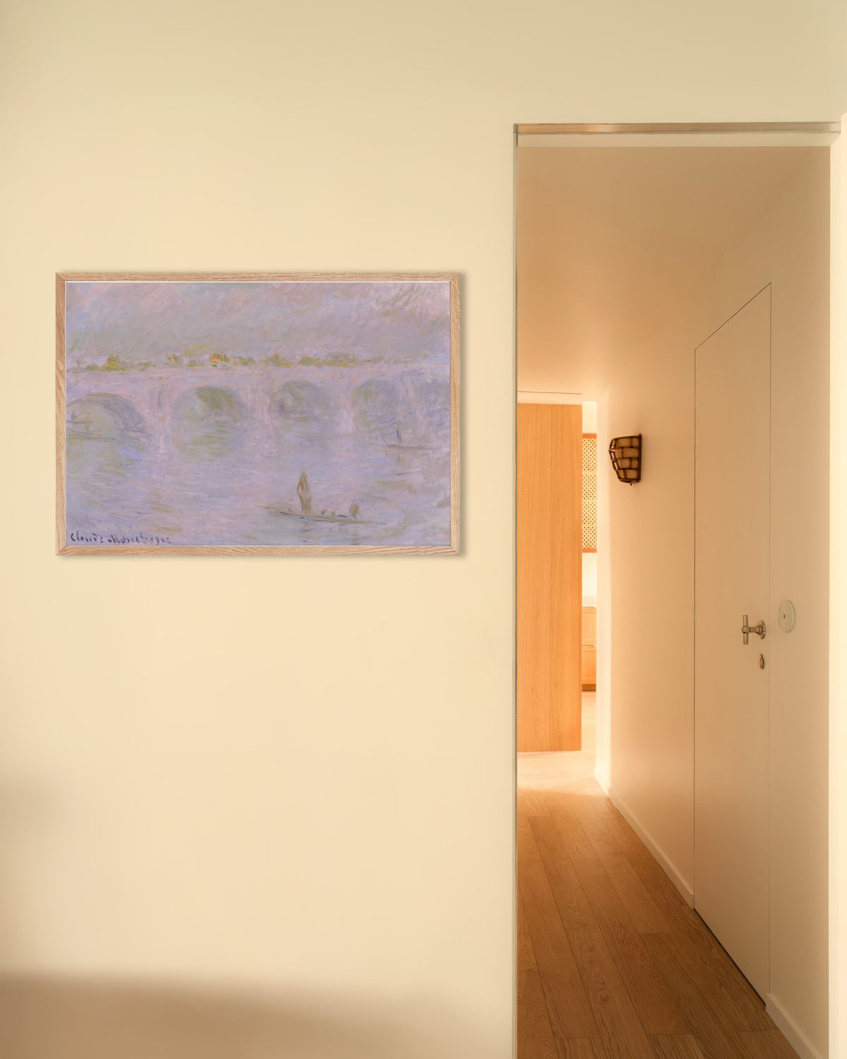 Affiche Waterloo Bridge, Londres (1902) de Claude Monet, avec un cadre en bois naturel