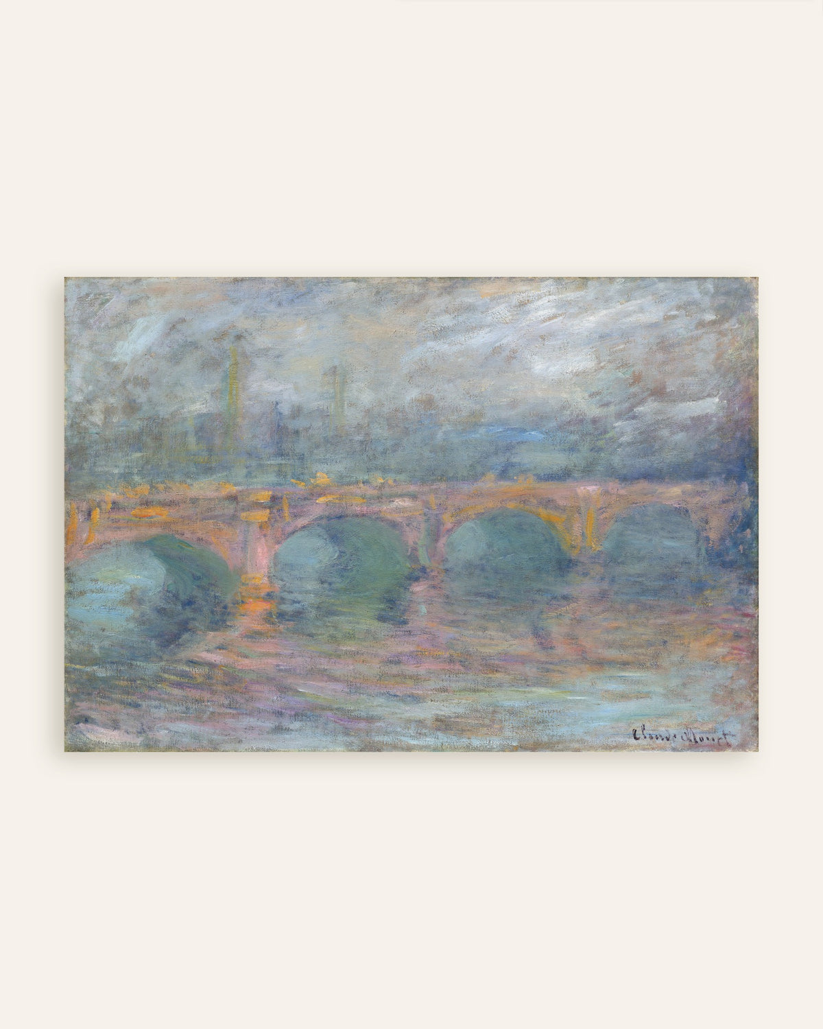 Affiche Waterloo Bridge, Londres, au coucher du soleil (1904) de Claude Monet, miniature