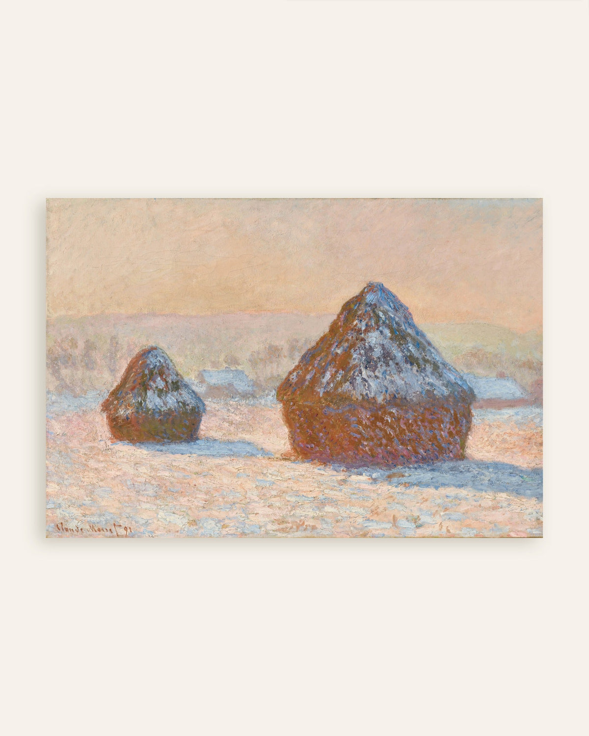 Affiche Meules, effet de neige, le matin (1891) de Claude Monet, miniature