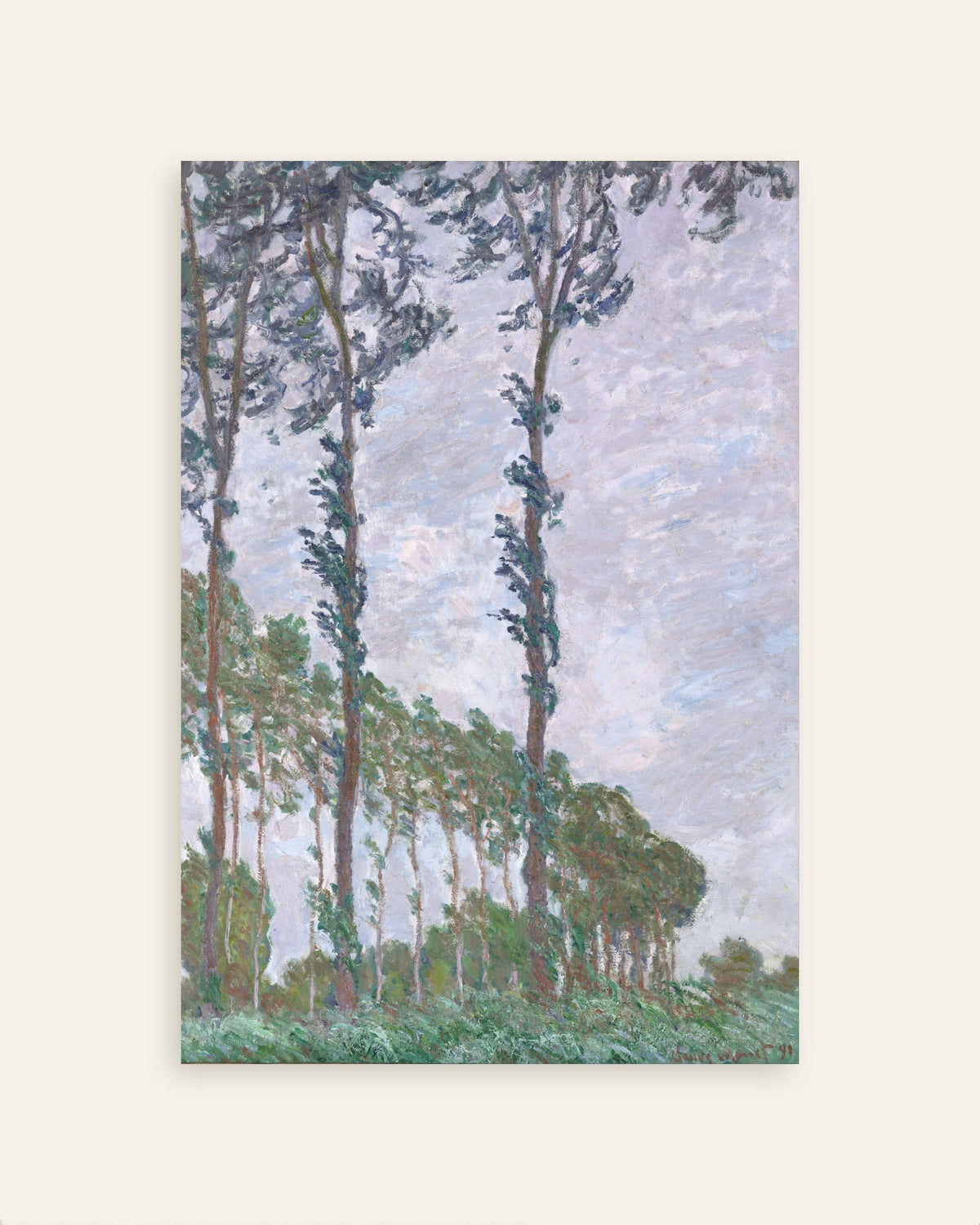 Affiche Les Peupliers, effet de vent (1891) de Claude Monet, miniature