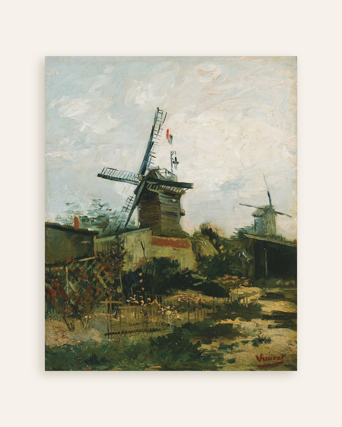 Poster de Moulins à vent sur la butte Montmartre (1886) de Vincent van Gogh, en miniature