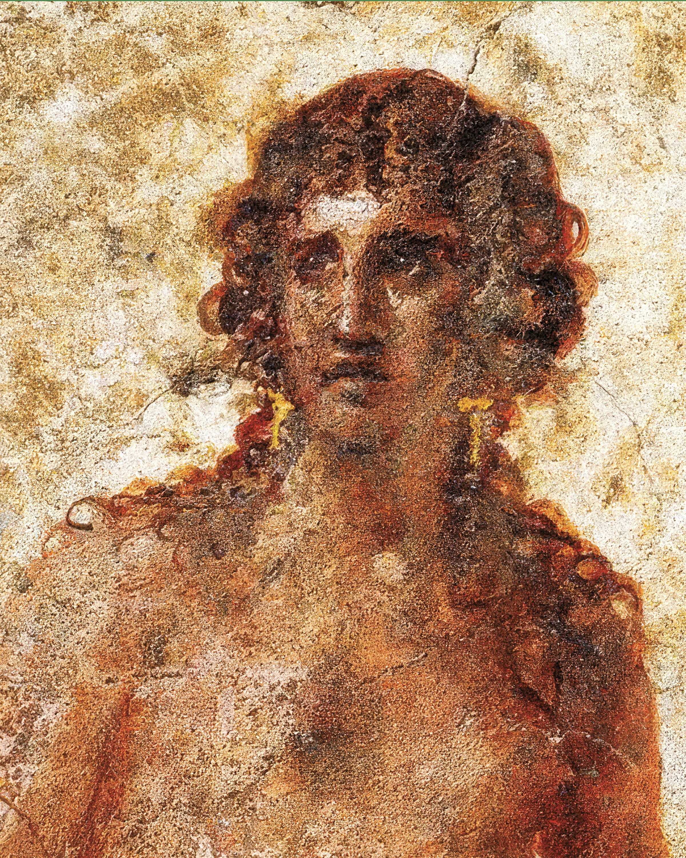 Femme portant un seau d'eau, détail de fresque de Pompéi