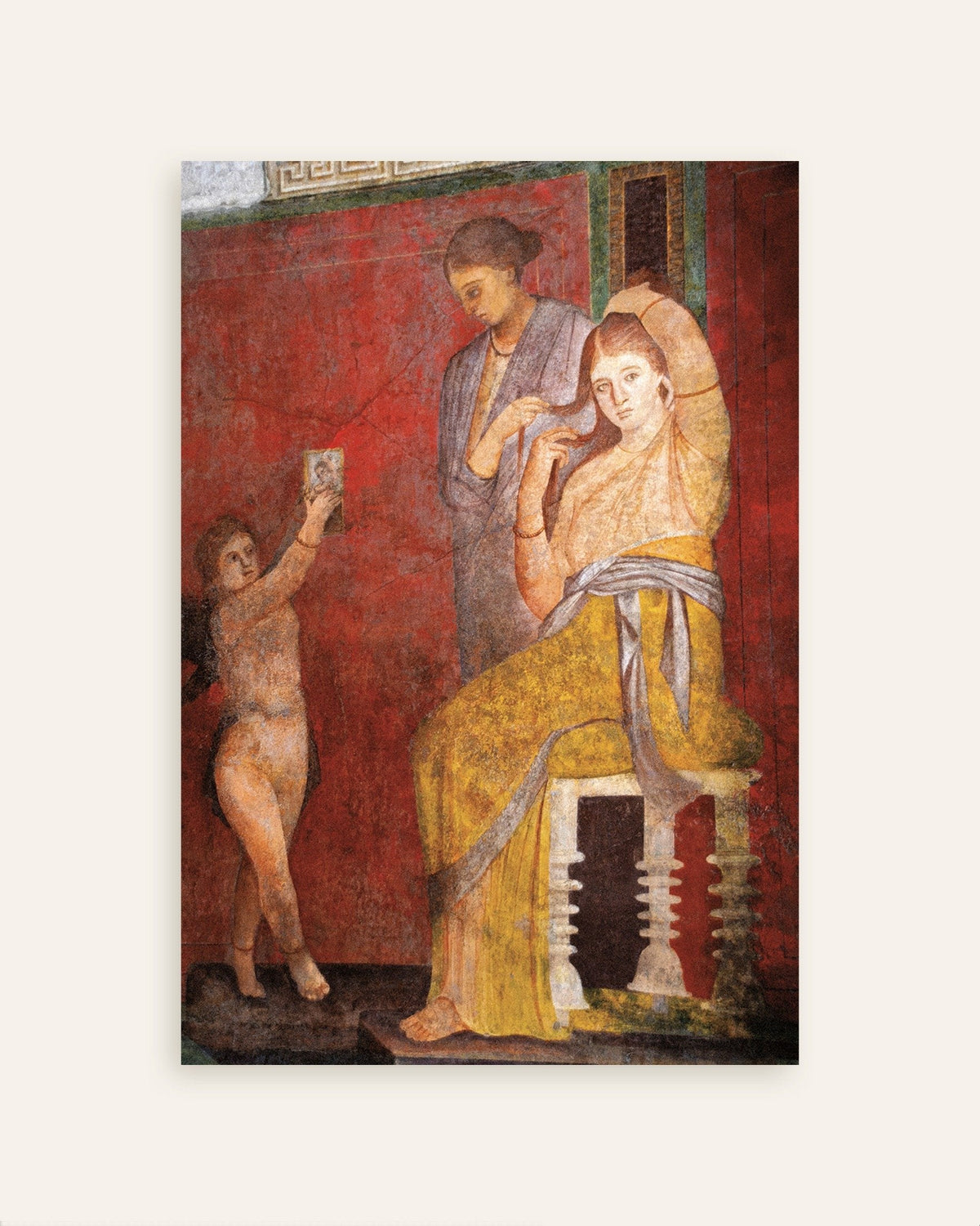 Affiche de la fresque de la femme se faisant coiffer, Villa des Mystères