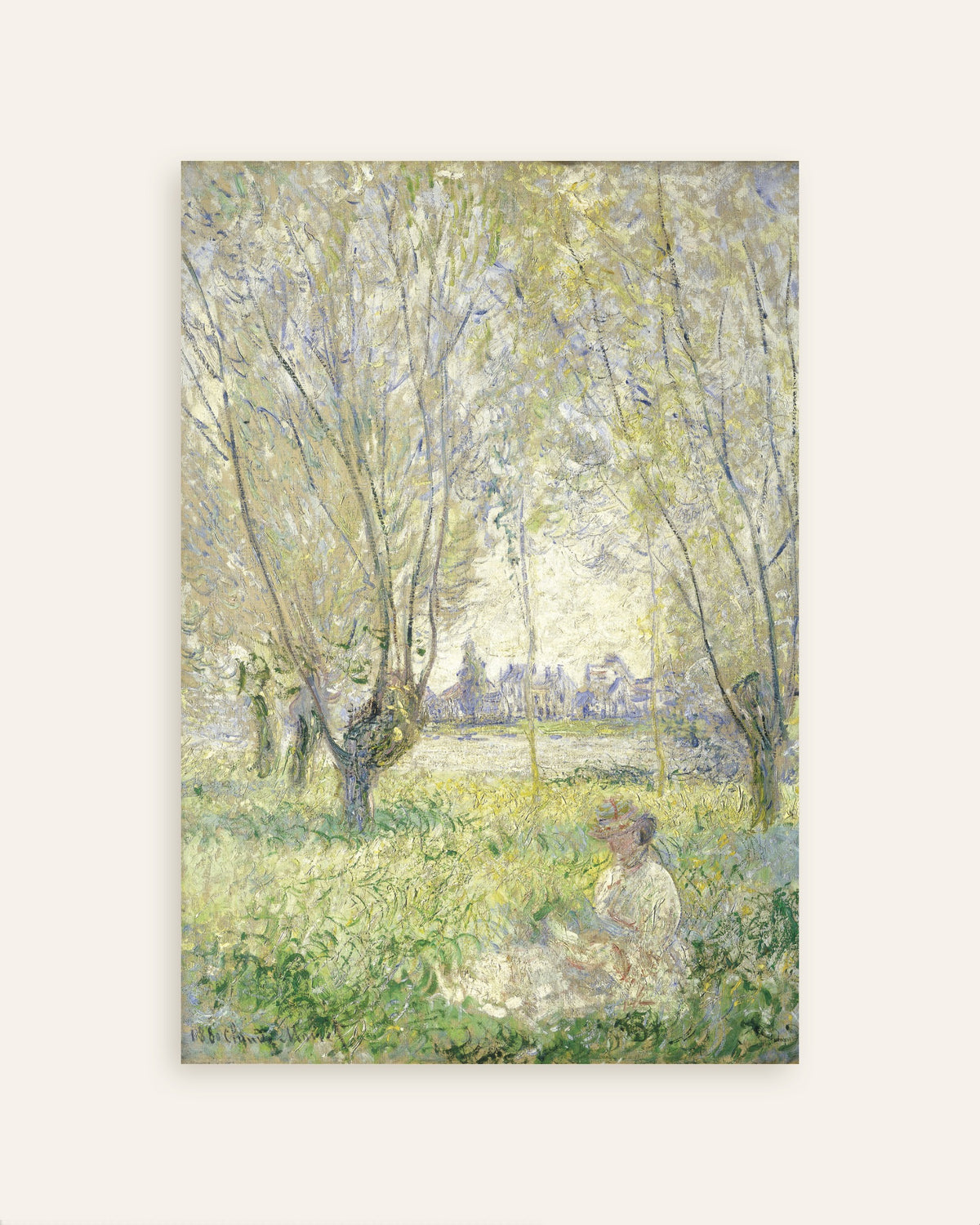 Affiche Femme assise sous les saules (1880) de Claude Monet, miniature