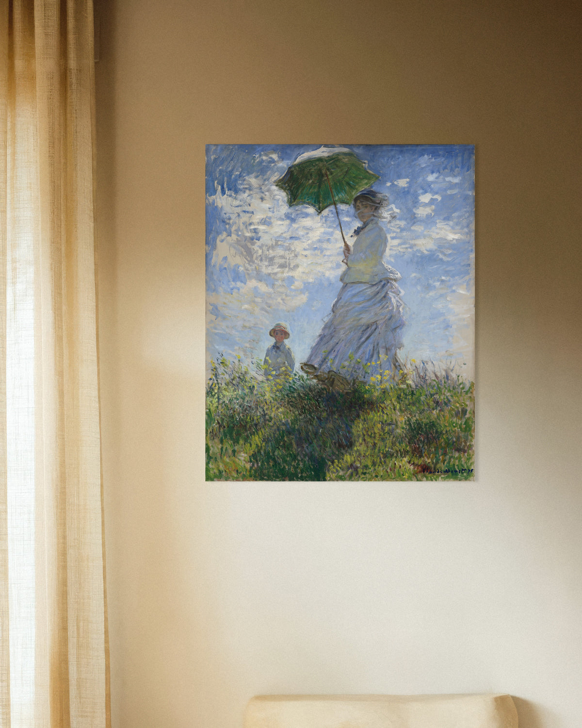 Affiche La Promenade, la femme à l'ombrelle (1875) de Claude Monet