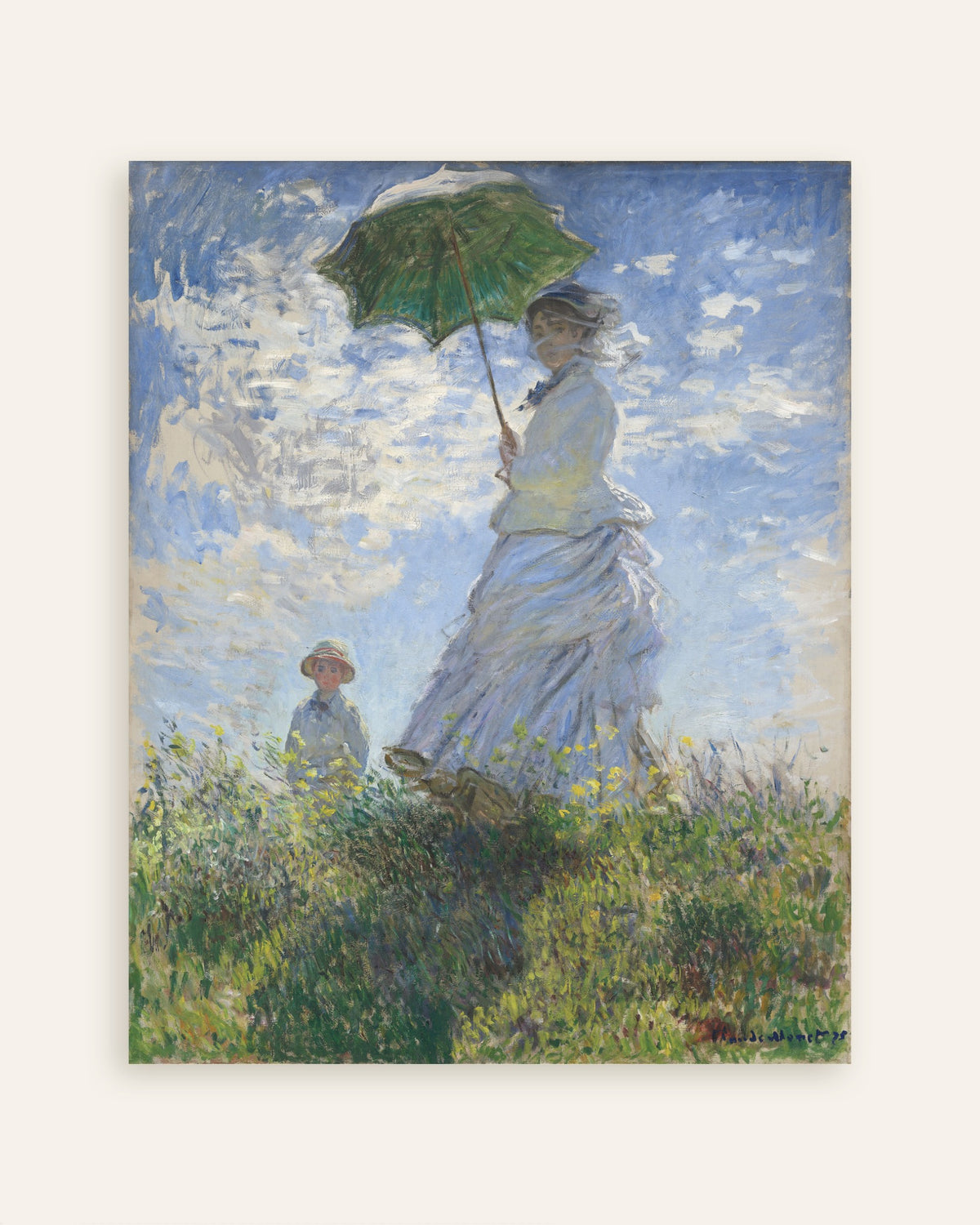 Affiche La Promenade, la femme à l'ombrelle (1875) de Claude Monet, miniature
