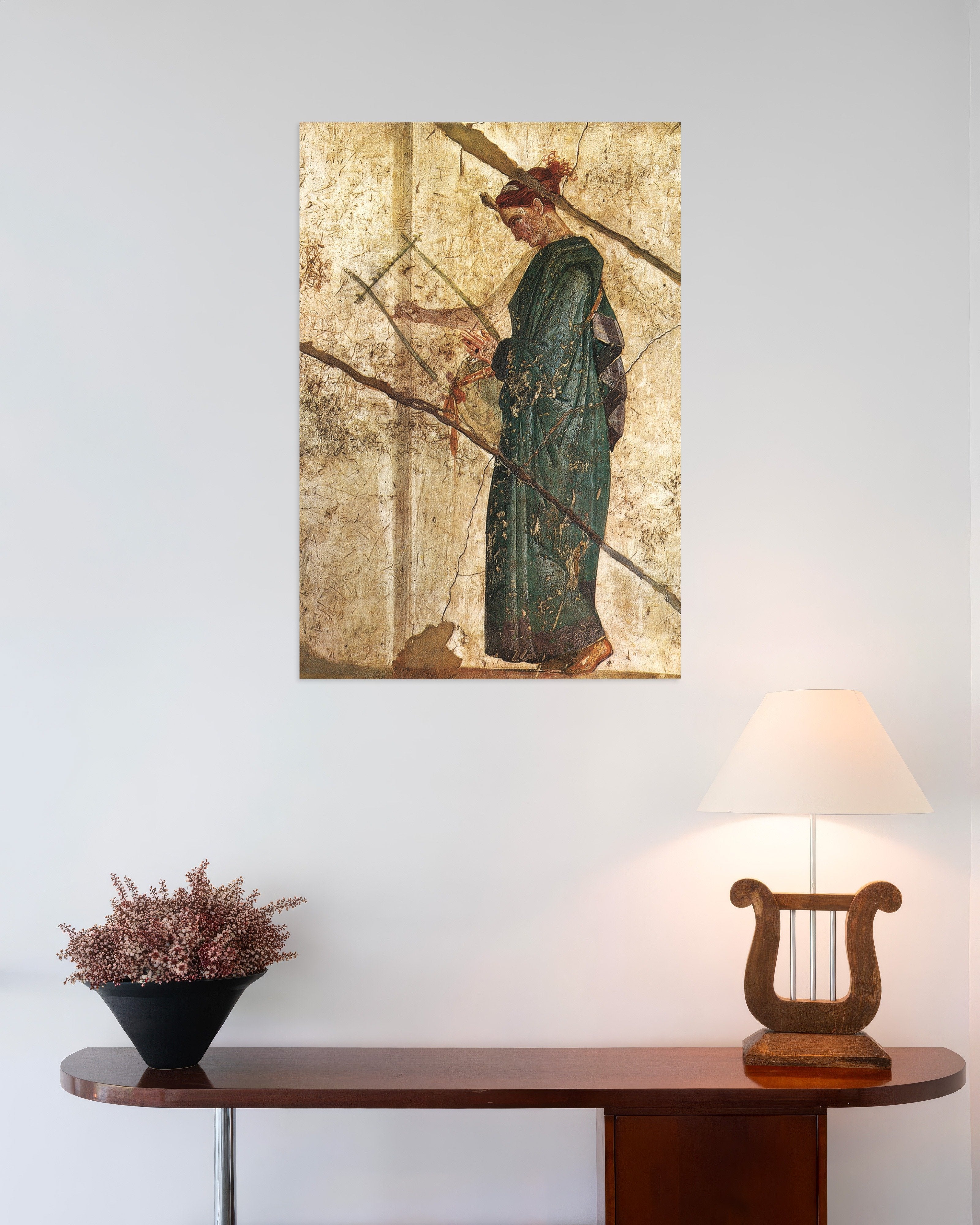 Poster of Woman with lyre fresco poster