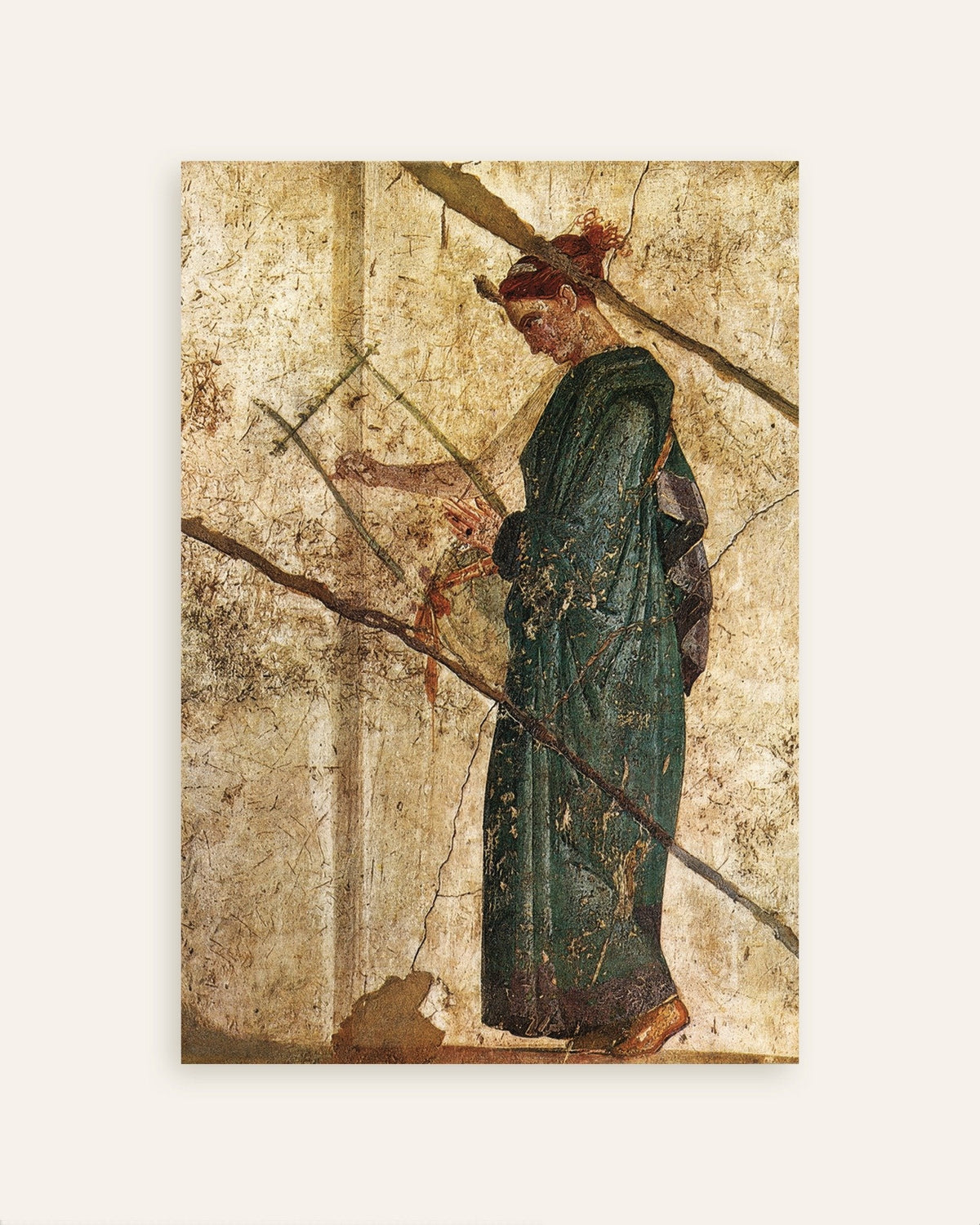 Affiche de la fresque romaine de la femme à la lyre