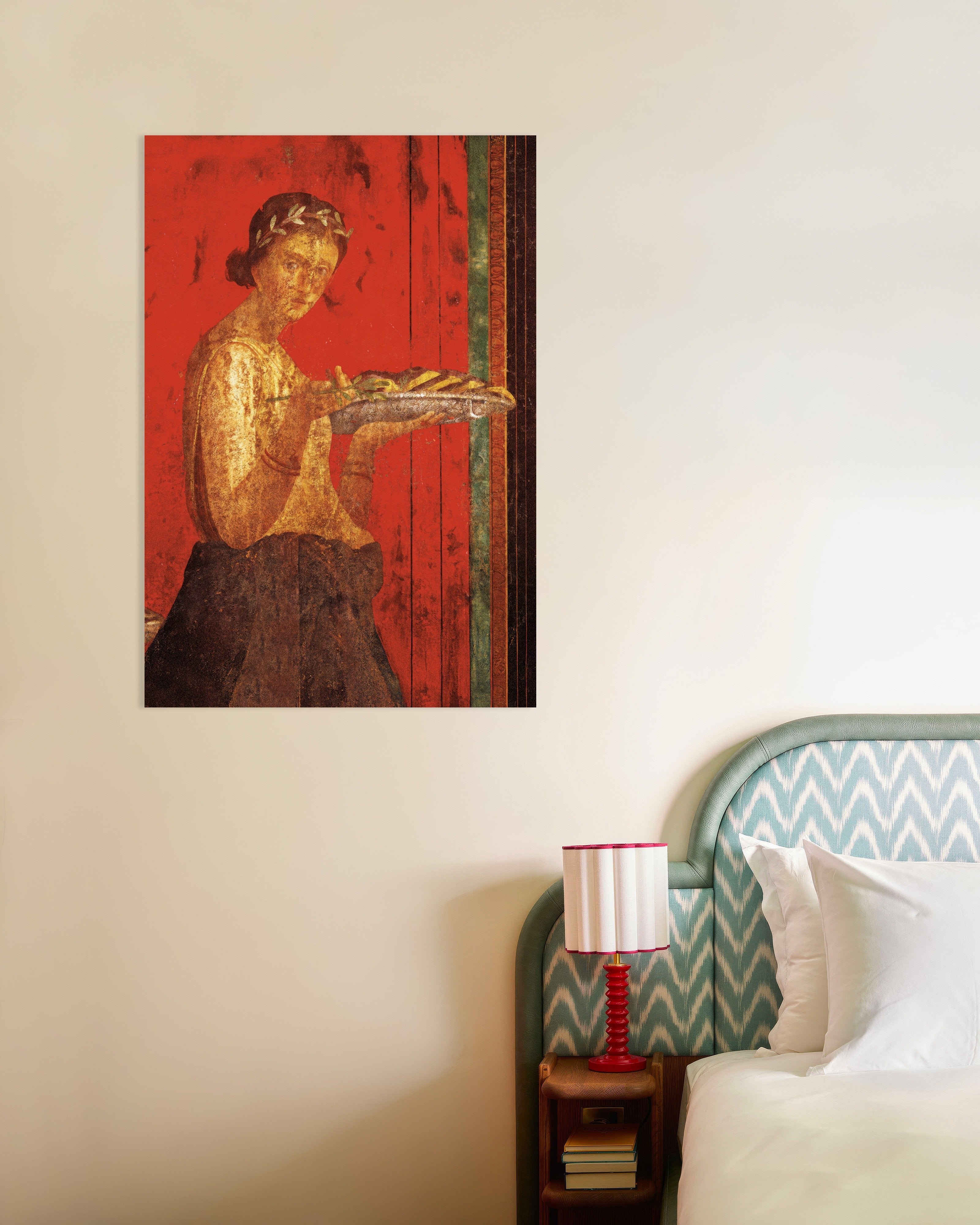 Poster of Woman with wreath fresco poster from Pompeii